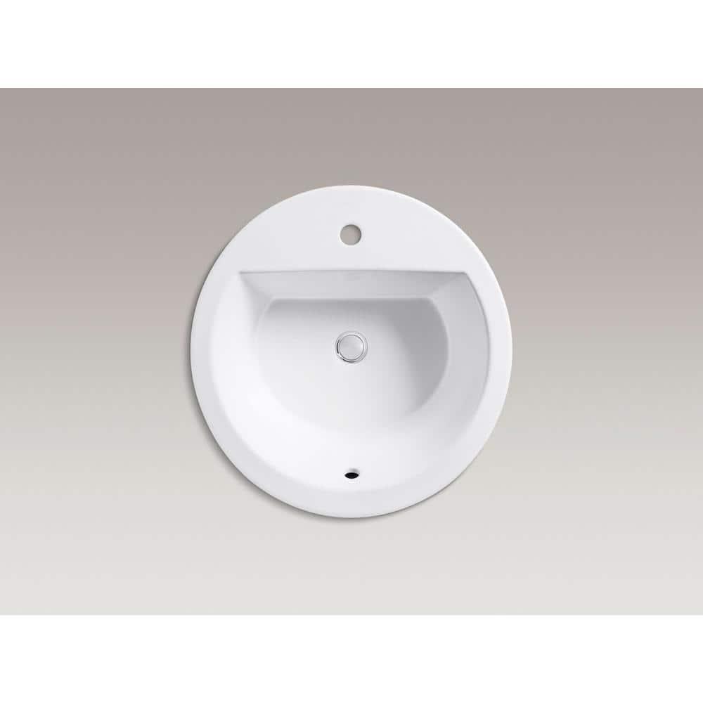 Bryant Ceramic Circular Drop-In Bathroom Sink with Overflow