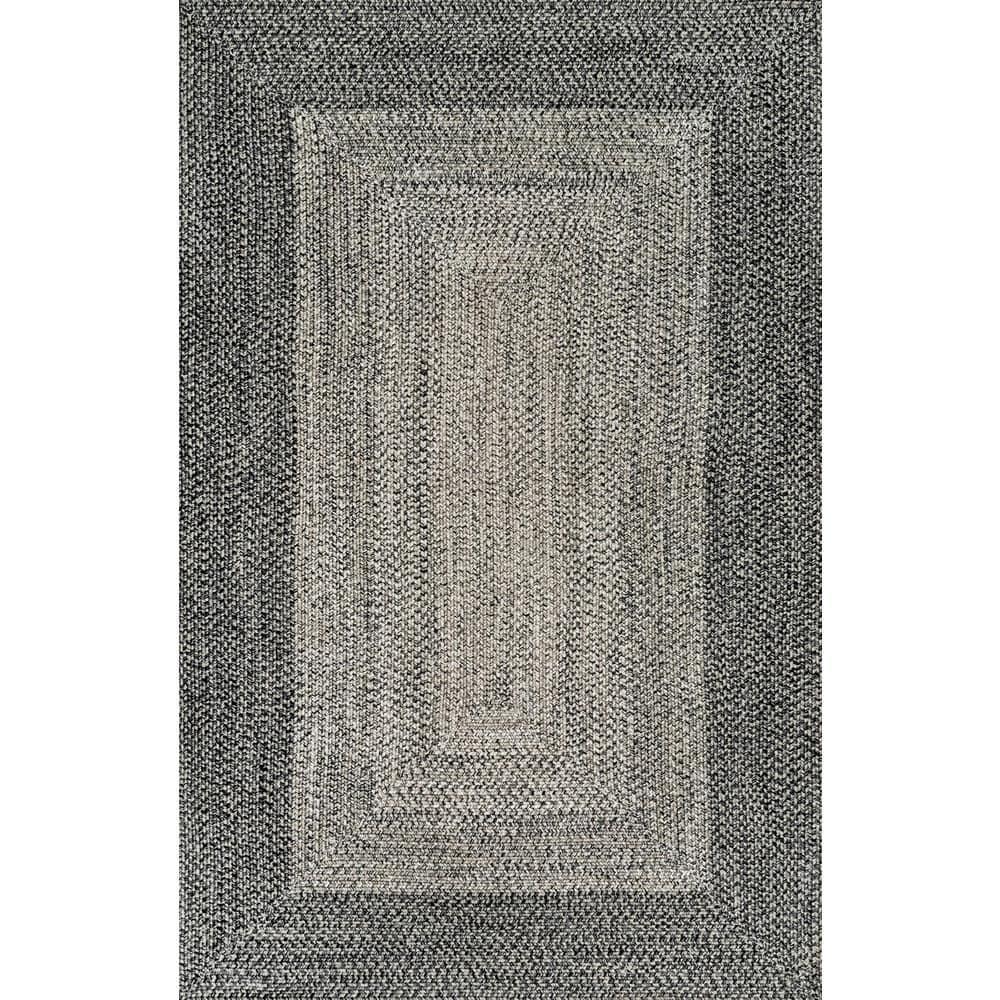 Nuloom Jayda Braided Gradience Indoor/Outdoor Outdoor - Charcoal 5' x 8'