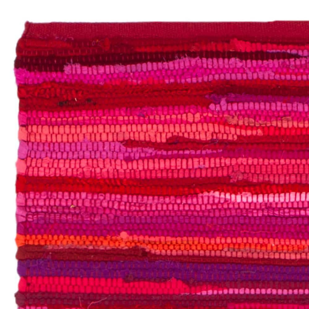 Rag Runner Rug RAR130 Hand Woven Runner Rug - Red/Multi - 2'3"x8' - Safavieh.