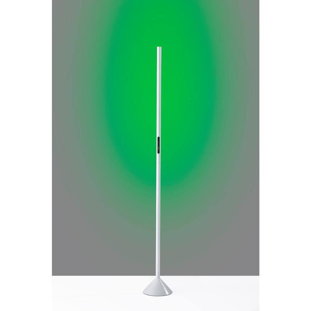 Matte White LED Floor Lamp with Slide Dimmer and RGB Switch
