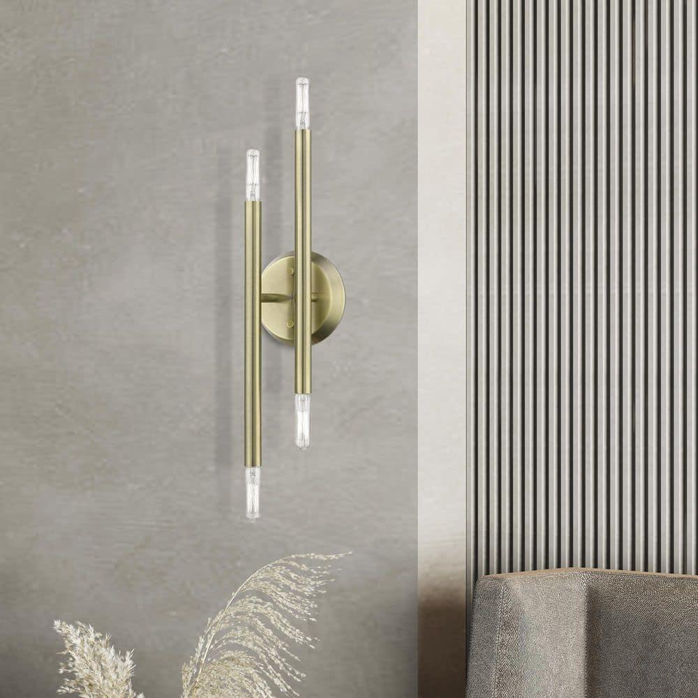 Livex Lighting Soho 4 - Light Wall Light in  Antique Brass