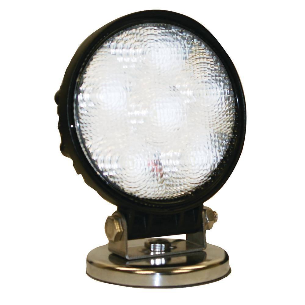 Buyers Products 1492130 4" MMF7 Round LED Flood Light w/Magnetic Mounting Base, 6 LEDs, 1,140 Lumens, 30" Lead Length, Work Flood Light For Trucks, Trailers, ATVs, RVs & More