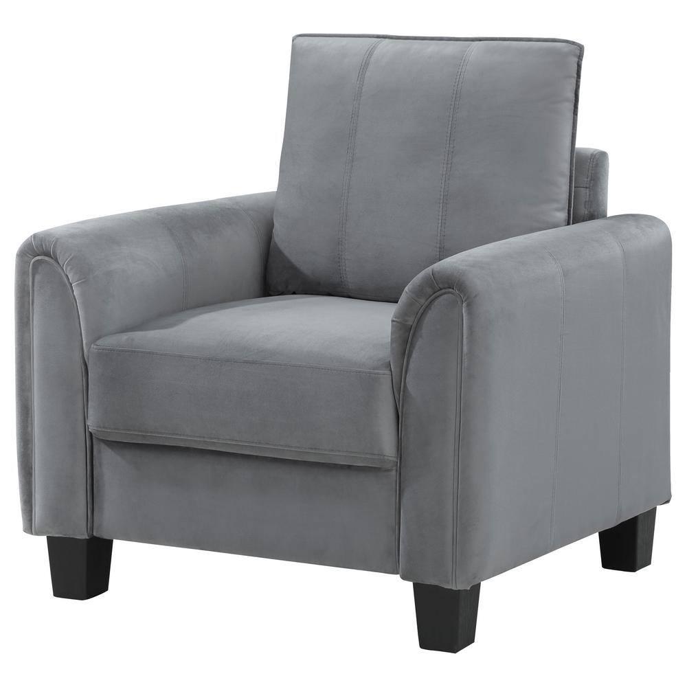 Hokku Designs Exceptional Quality - Hodierne Upholstered Rolled Arm Accent Chair Grey