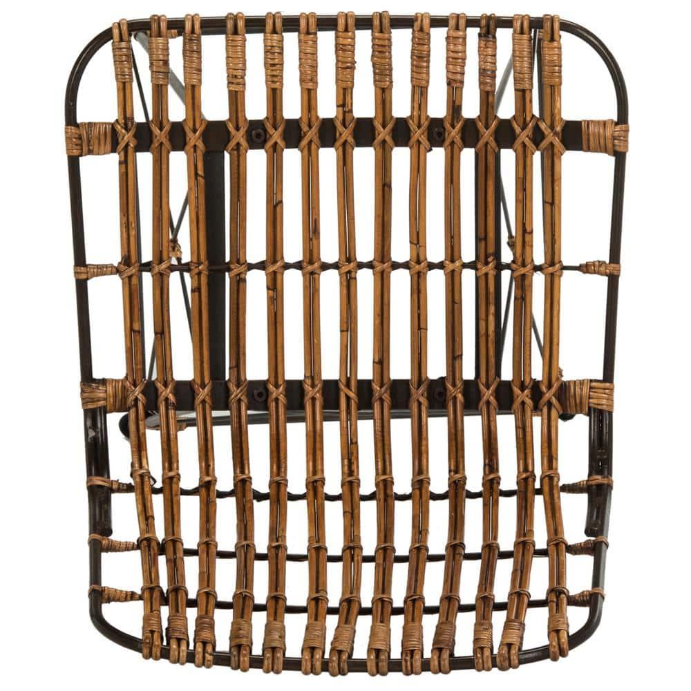 Minerva Wicker Bar Stool (Set of 2) - Natural/Black - Safavieh