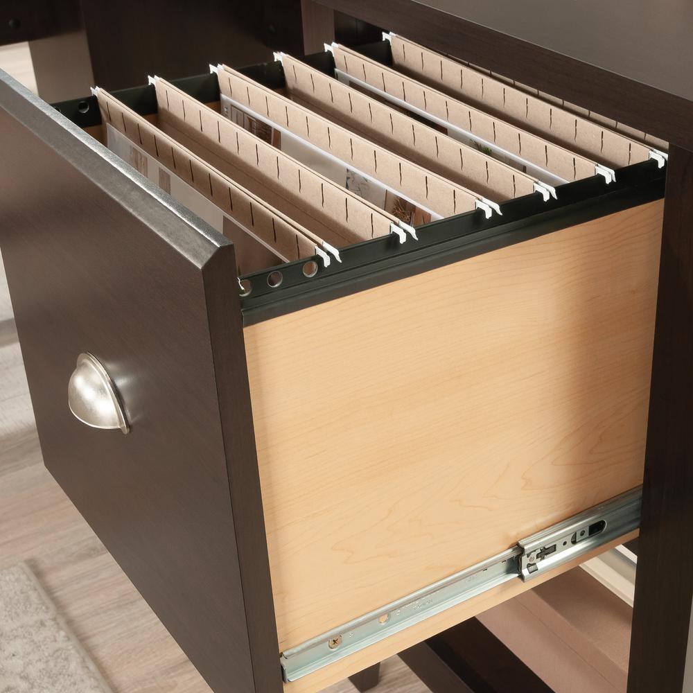 Sauder Summit Station L Desk Cinnamon Cherry