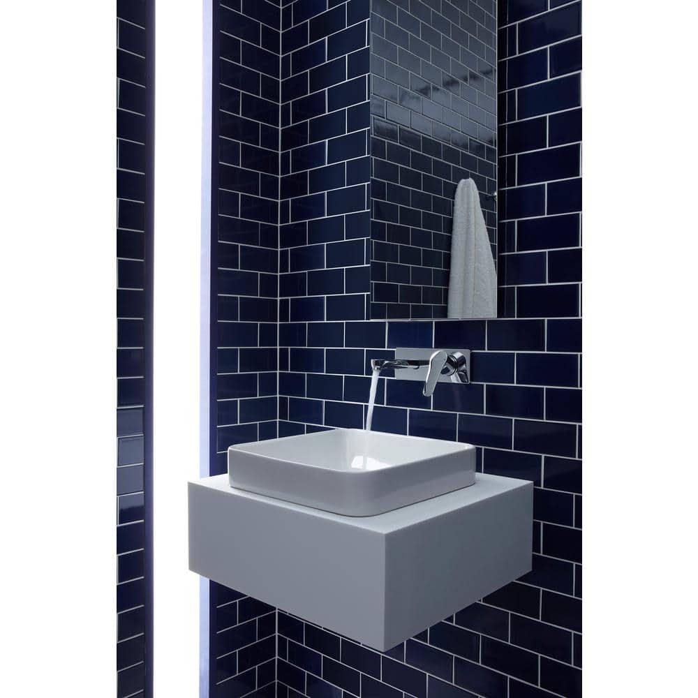 Vox® Ceramic Square Vessel Bathroom Sink with Overflow