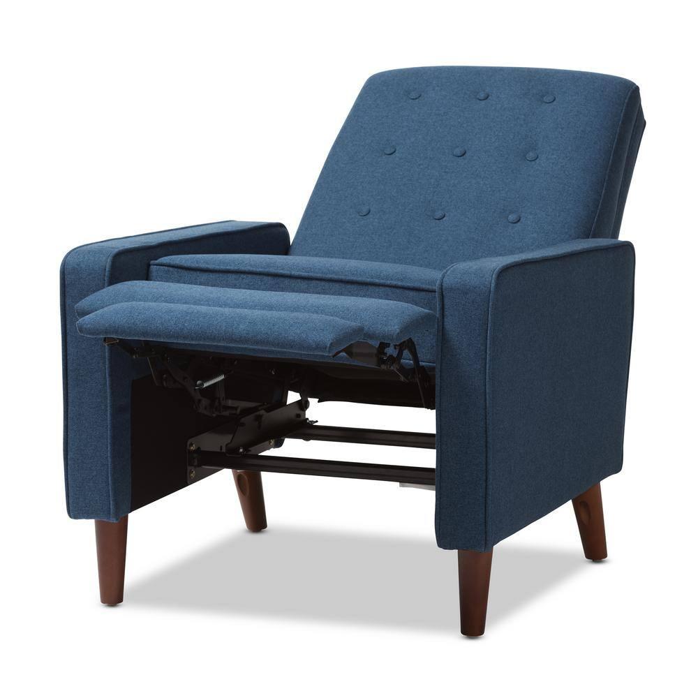 Mathias Mid - Century Modern Fabric Upholstered Lounge Chair - Baxton Studio