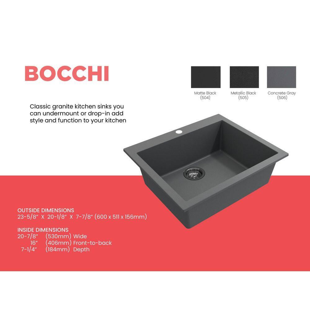 Campino 24'' L Single Bowl Granite Kitchen Sink