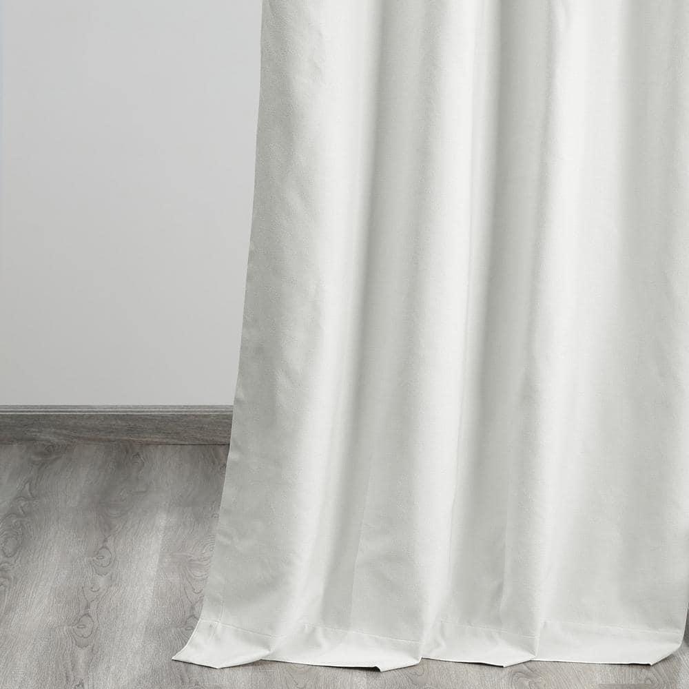HPD Half Price Drapes Vintage Blackout Curtains for Bedroom - 120 Inches Long Thermal Cross Linen Weave Full Light Blocking 1 Panel Blackout Curtain, (50W x 120L), Starlight Off White