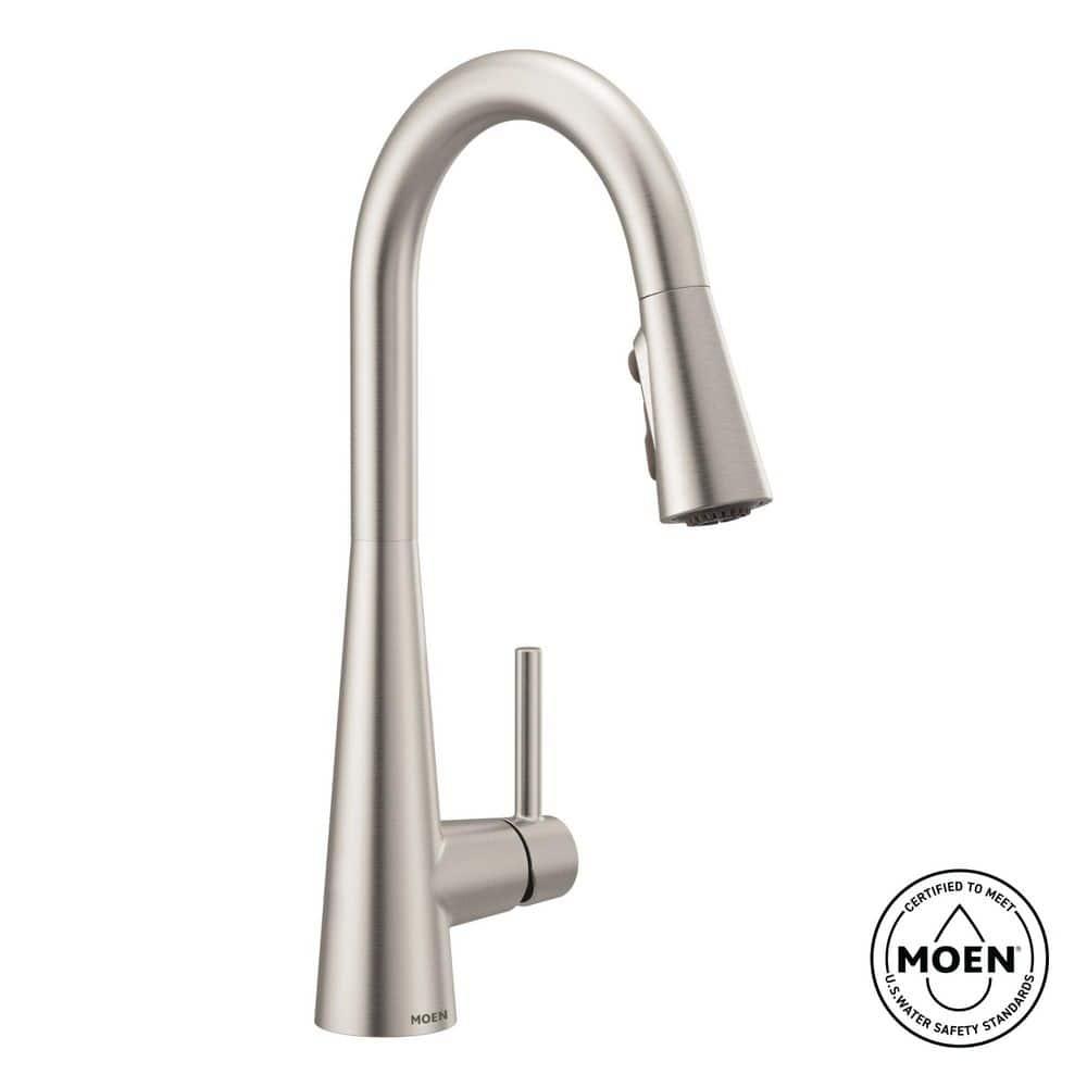 Moen Sleek Pull Down Single Handle Kitchen Faucet with Power Boost Technology and Duralock