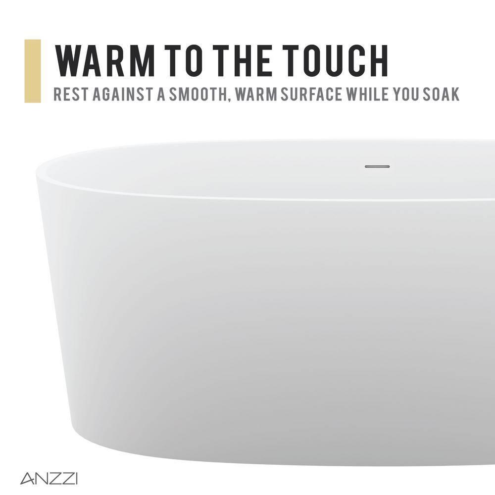 Roccia 62'' x 32'' Freestanding Soaking Solid Surface Bathtub