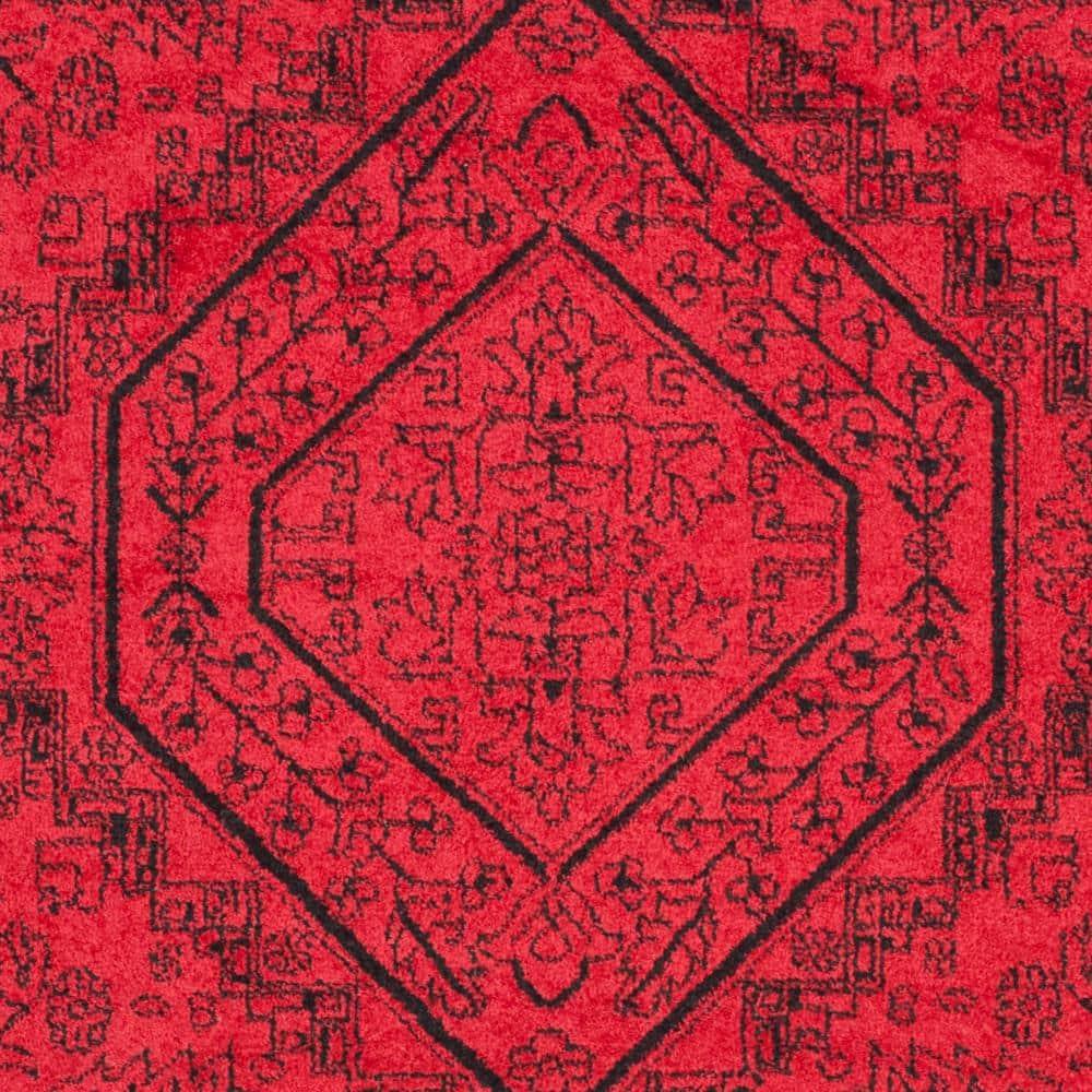 Adirondack ADR108 Power Loomed Area Rug - Red/Black - 4'x4' - Safavieh.