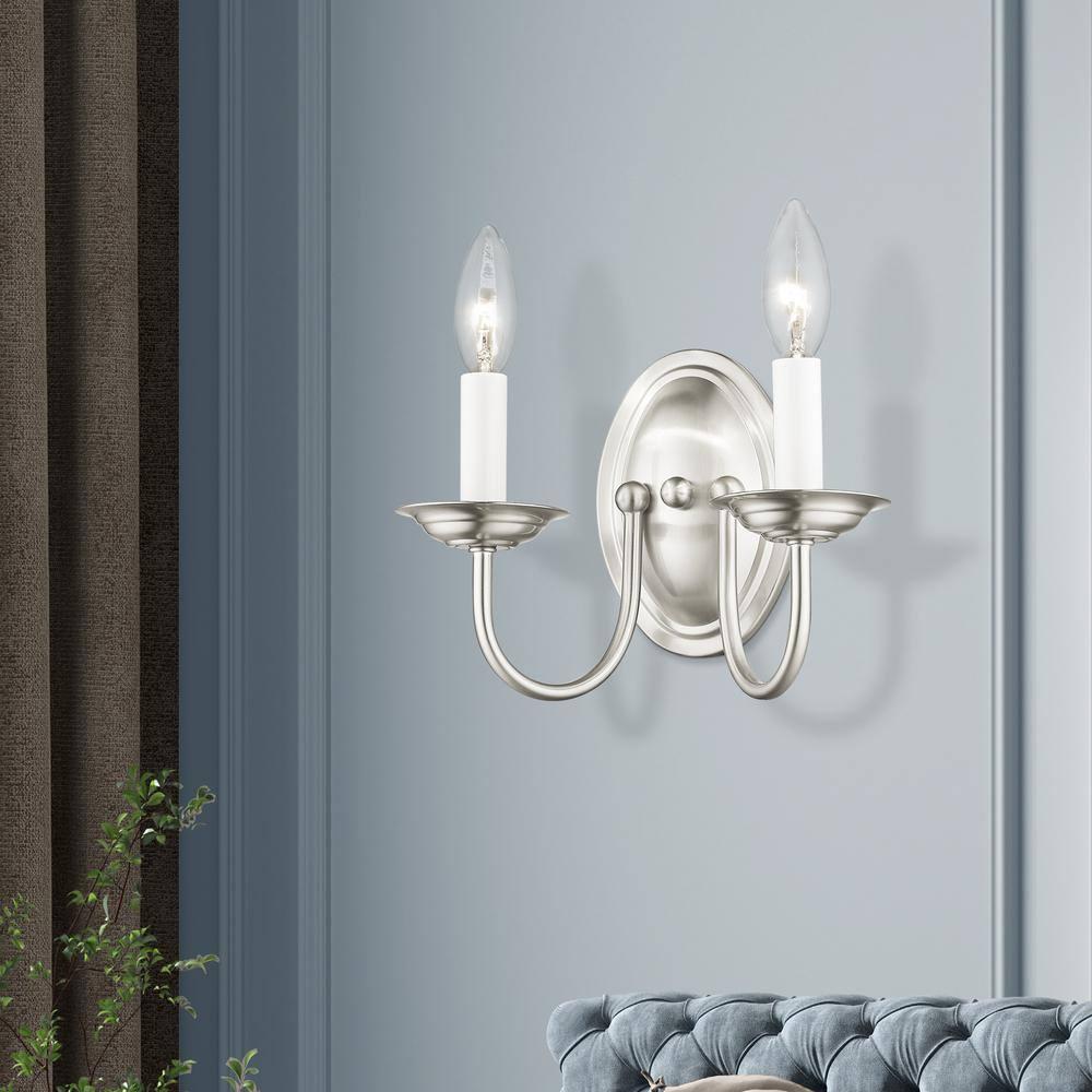 Livex Lighting Home Basics 2 - Light Wall Light in  Brushed Nickel