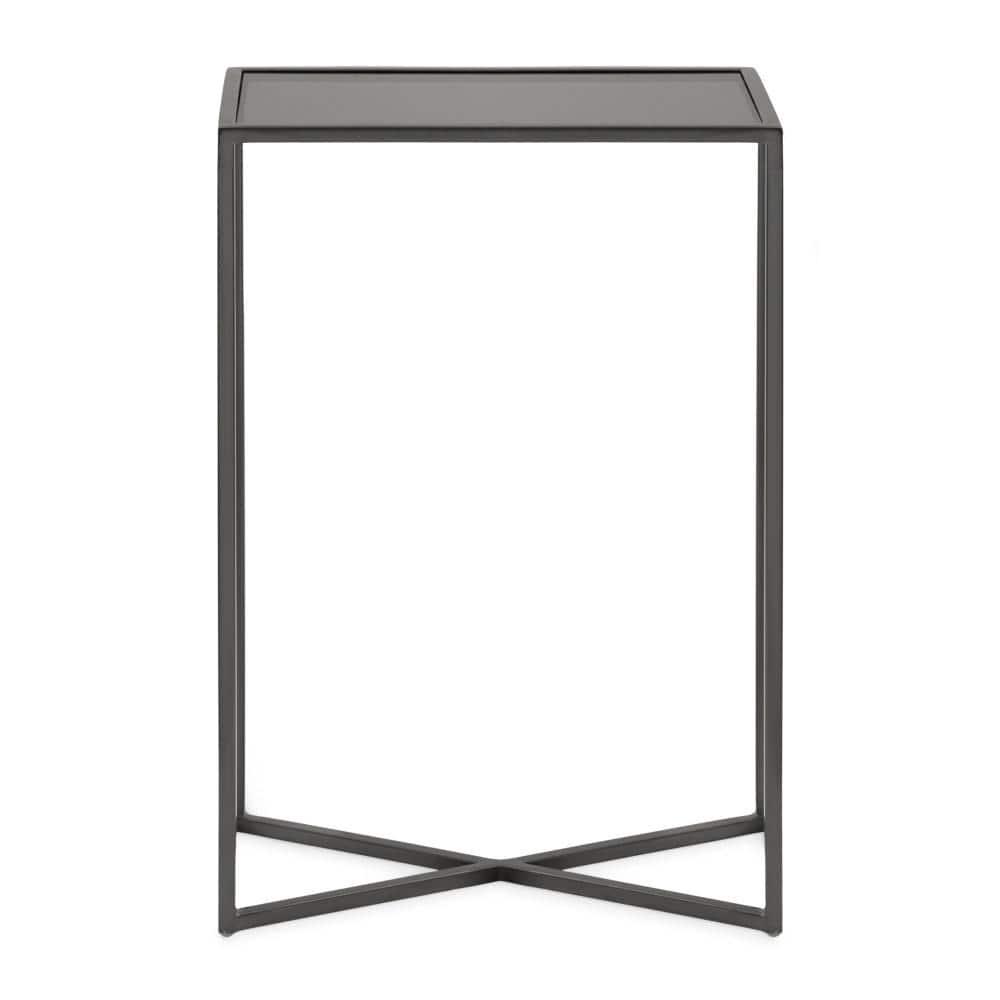 Kate and Laurel Jaspur Rectangle Metal Side Table, 16x8x24, Pewter