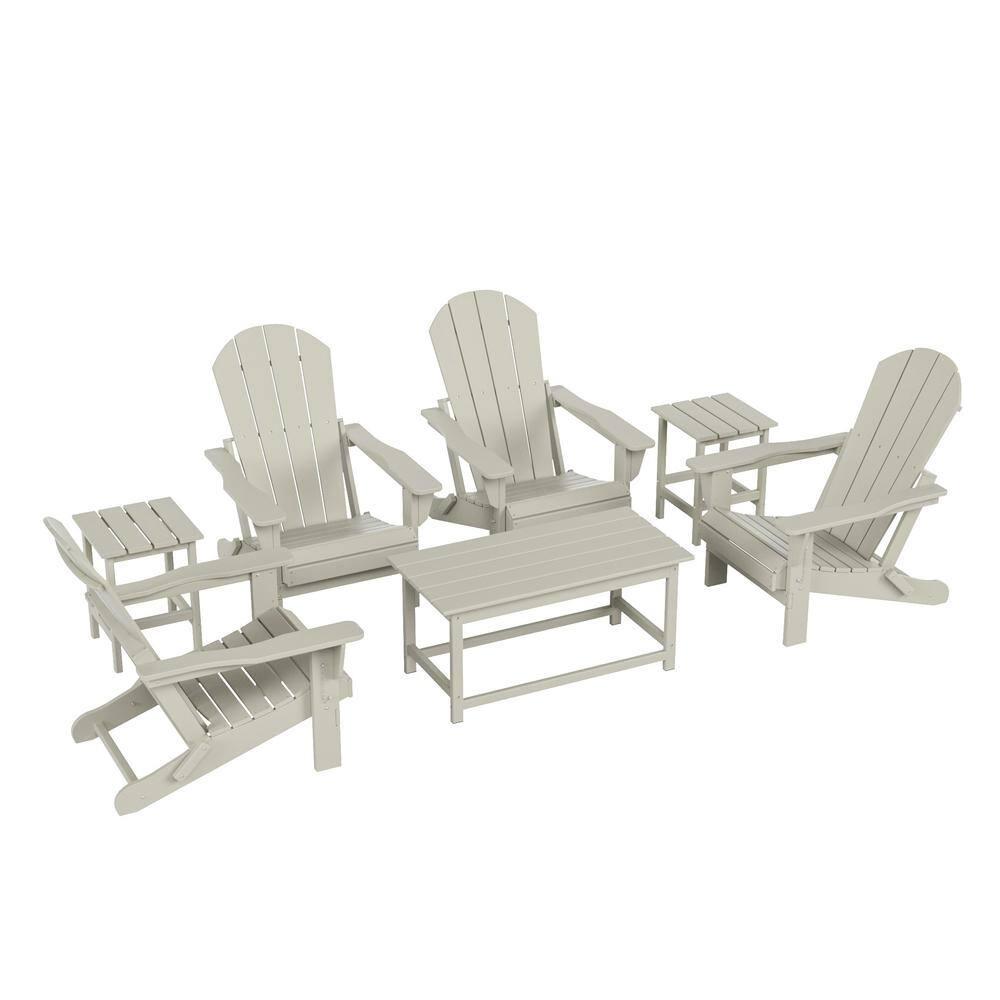 Polytrends  Laguna Hdpe All Weather Outdoor Patio Coffee And Side Tables (3-Piece Set) Sand
