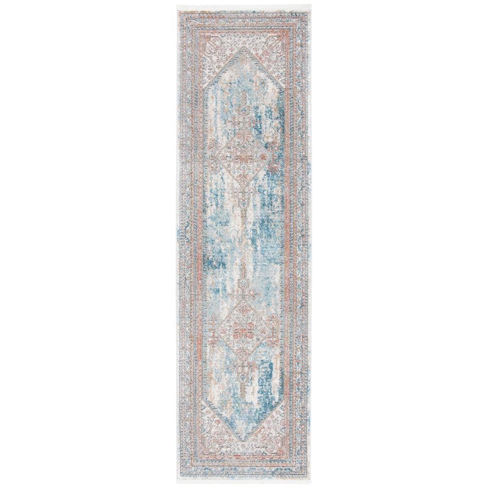 Shivan SHV725 Power Loomed Indoor Runner Rug - Blue/Grey - 2'2"x8' - Safavieh