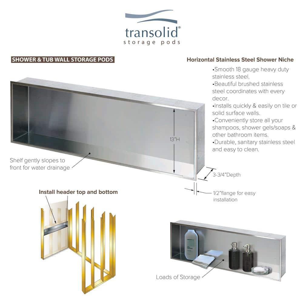 Transolid Adhesive Stainless Steel Shower Caddy