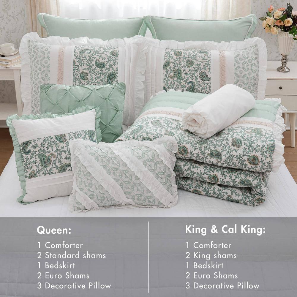 Dawn 9 Piece Cotton Percale Comforter Set