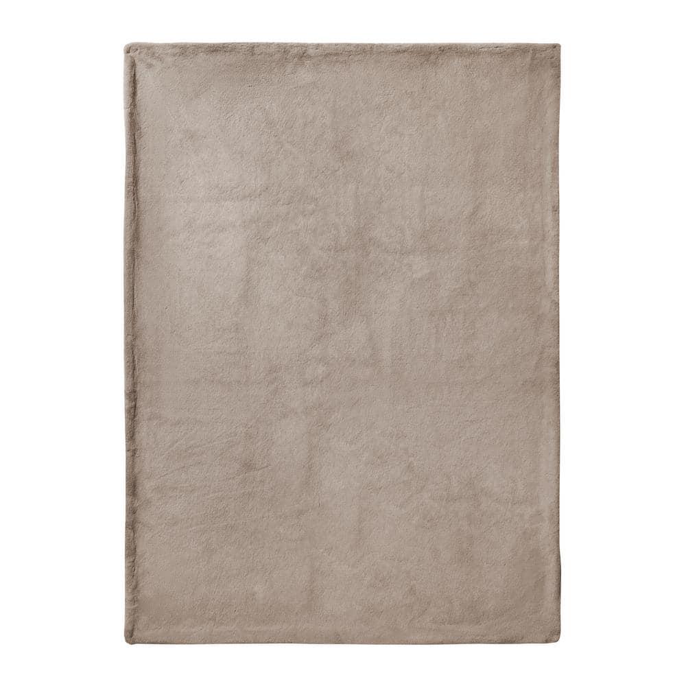 Lucky Brand Reversible Solid Rabbit Mink Faux Fur Luxurious & Soft Thow Blankets - 50" x 70"