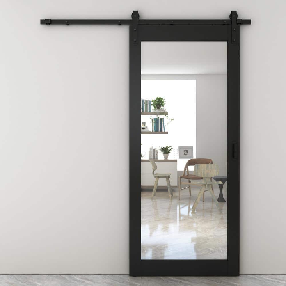 Calhome Sliding Mirror Barn Door with Hardware Kit and Door Handle