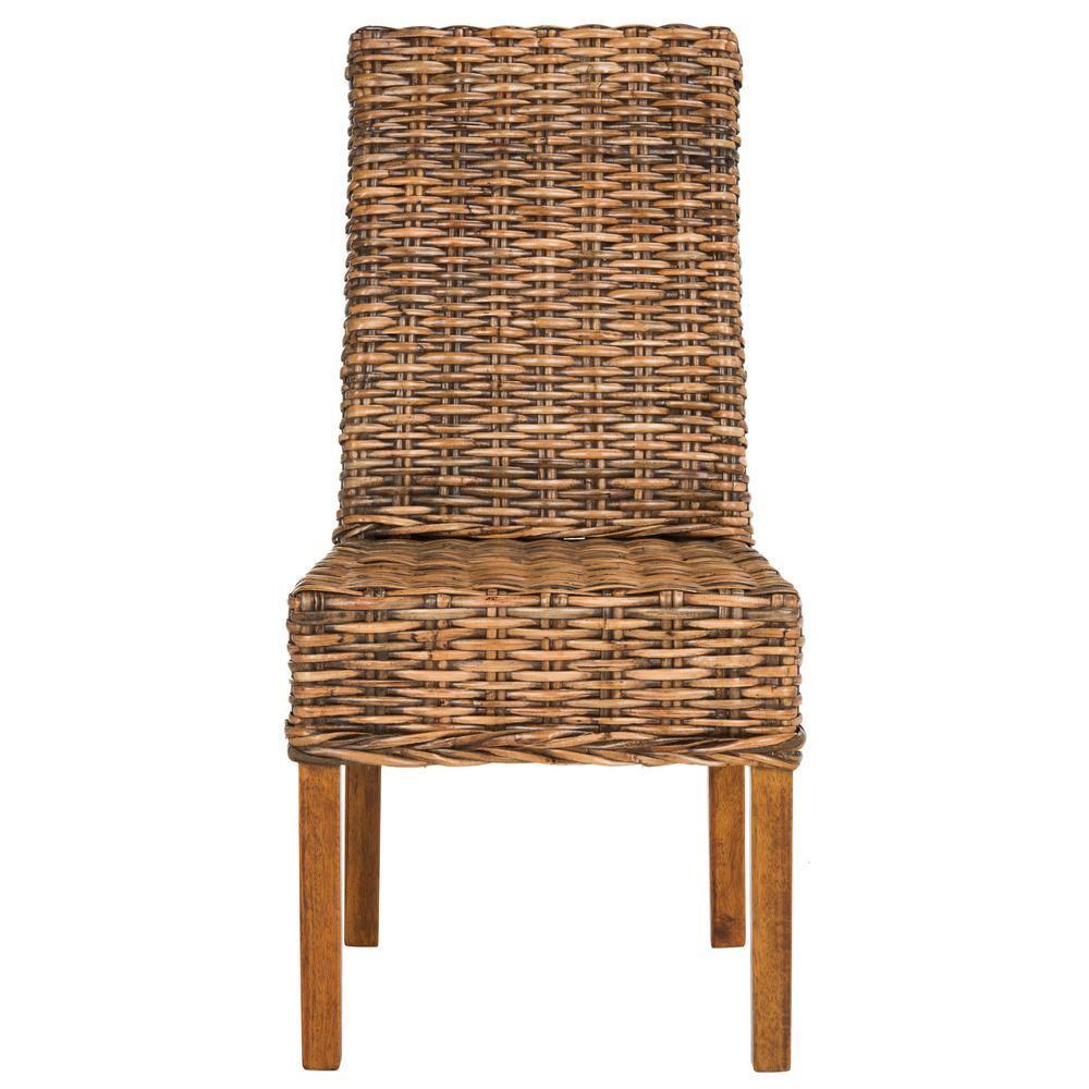 Sanibel 18"H Rattan Side Chair (Set of 2) - Brown - Safavieh