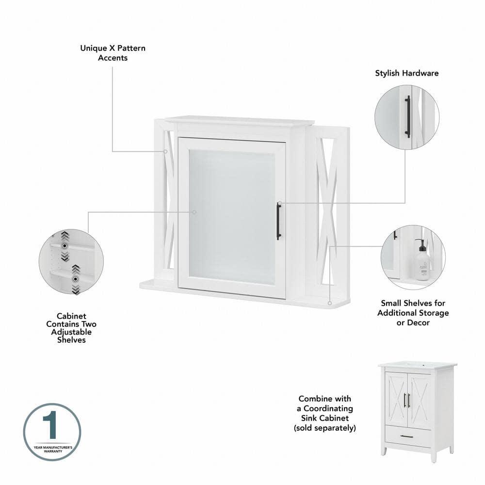 32''W Surface Framed Medicine Cabinet with Mirror