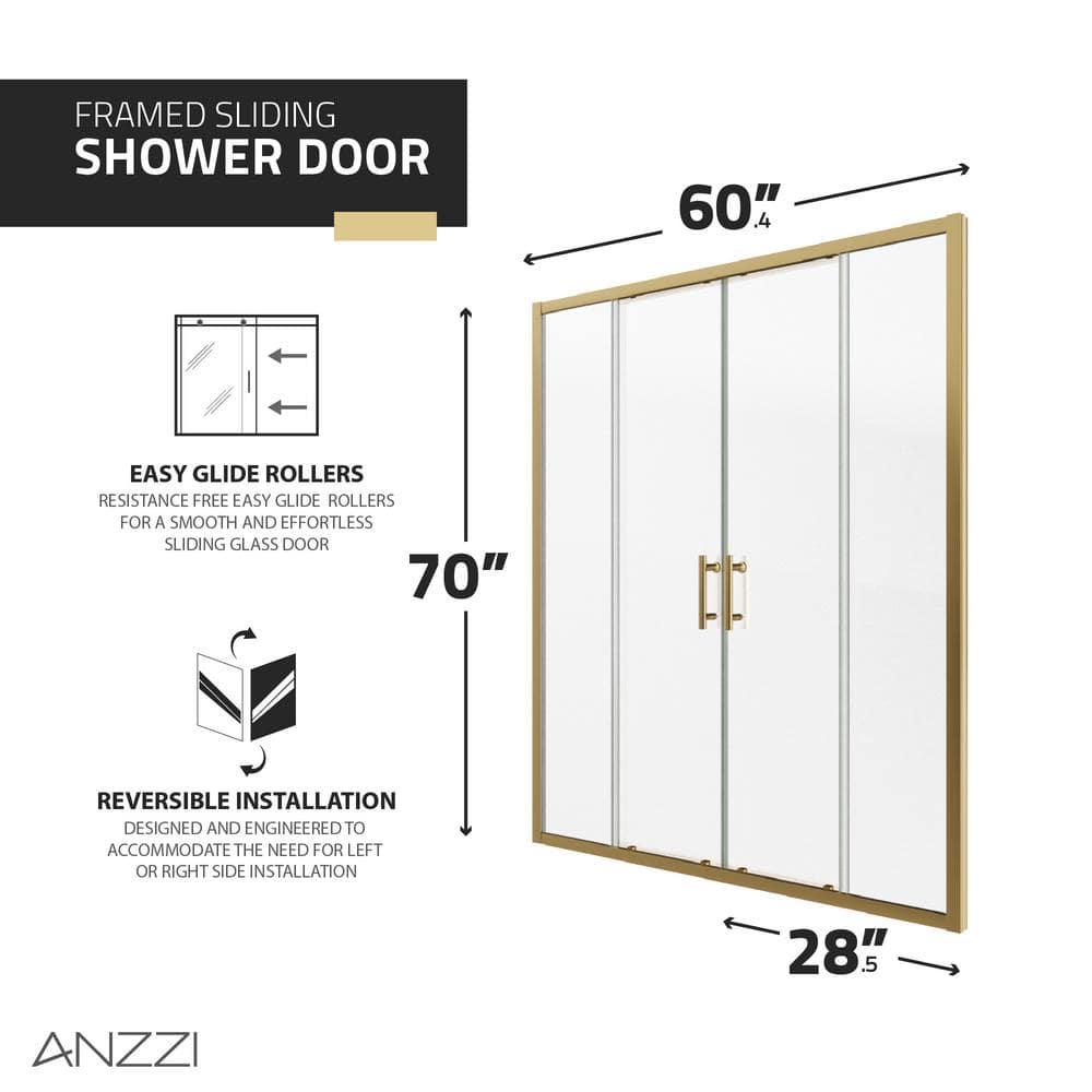 60" - 60.4" W x 70" H Framed Shower Door