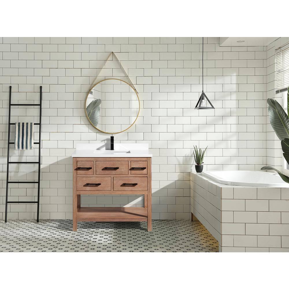 Ari Kitchen & Bath Betty 36'' Single Bathroom Vanity with Quartz Top