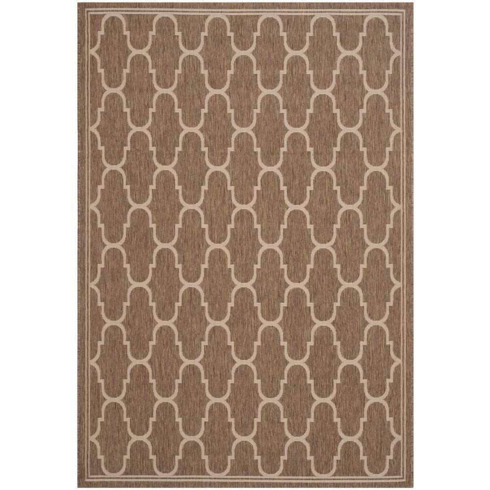 Courtyard CY6016 Power Loomed Indoor and Outdoor Area Rug - Brown/Beige - 8'x11' - Safavieh
