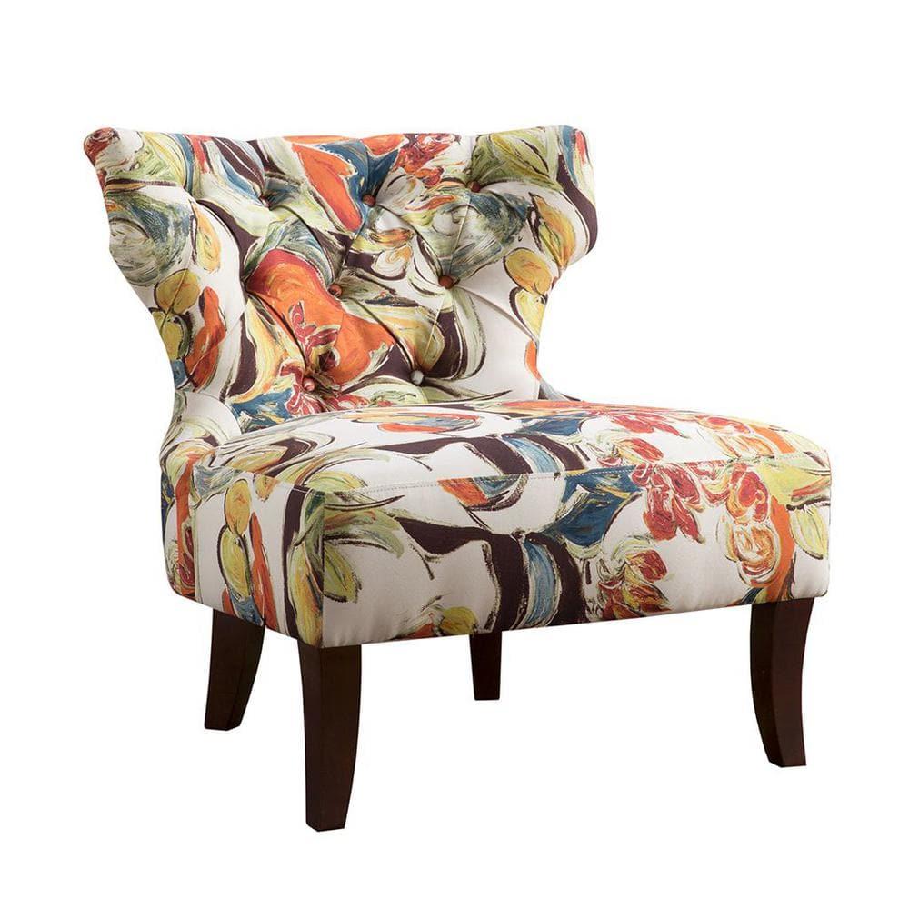 Laura Accent Chairs Cream - Madison Park: Modern Slipper Style, Acrylic Legs, Living Room Furniture