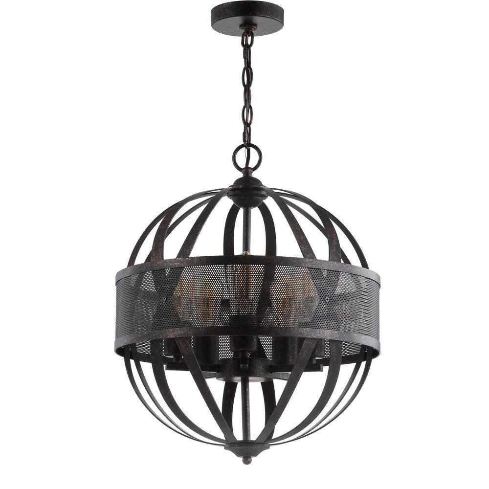 Colby 5 Light 16.75" Pendant - PND4057 - Brass - Safavieh