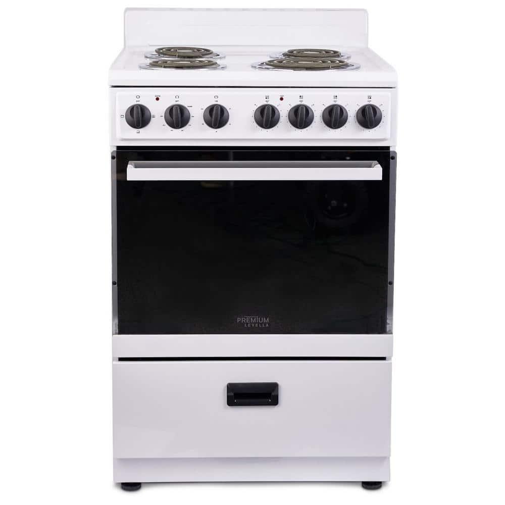 Premium Levella 24" 2.7 Cubic Feet Smart Electric Free Standing Range with 4 Burners