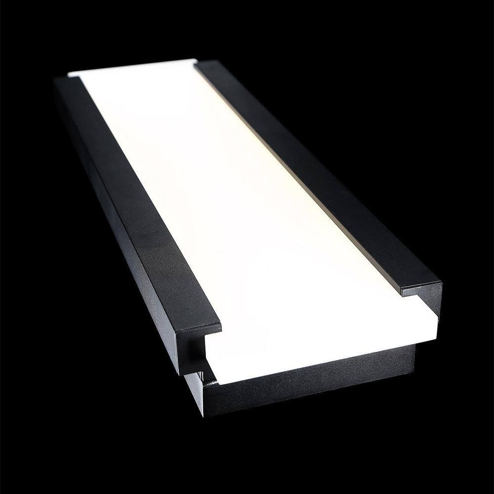 Sleek Black Aluminum 15W LED Wall Light with Acrylic Panel