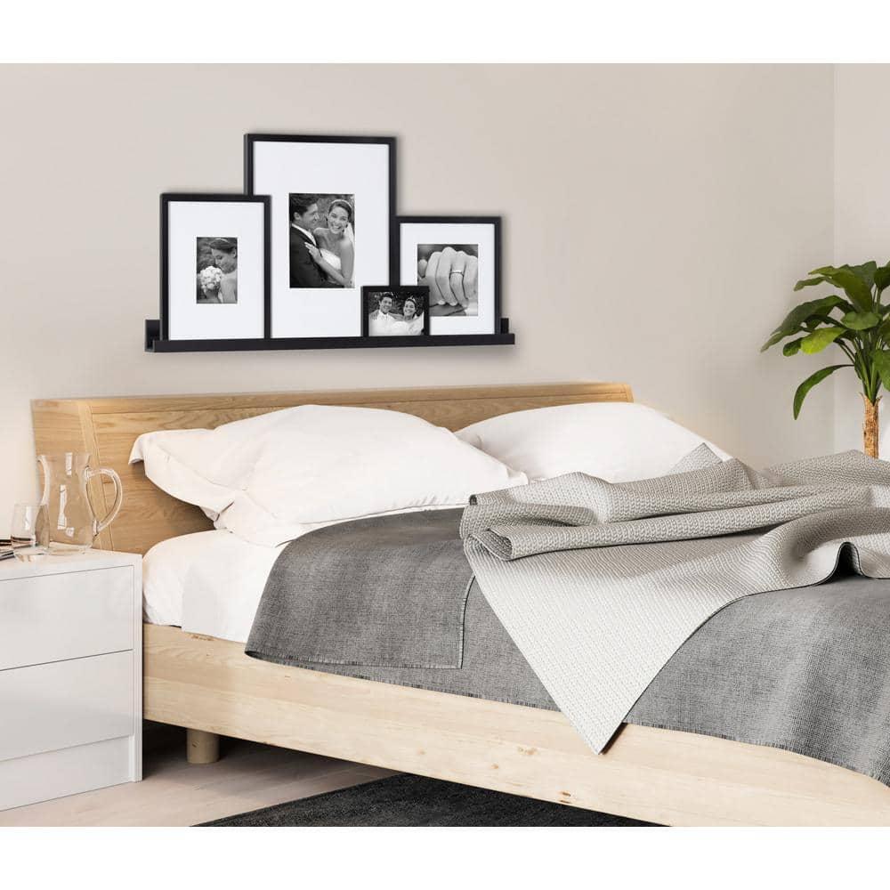 5pc Gallery Frame/Shelf Box Set Black - Kate & Laurel All Things Decor: Wall Ledge, Wood, Modern Decor Style
