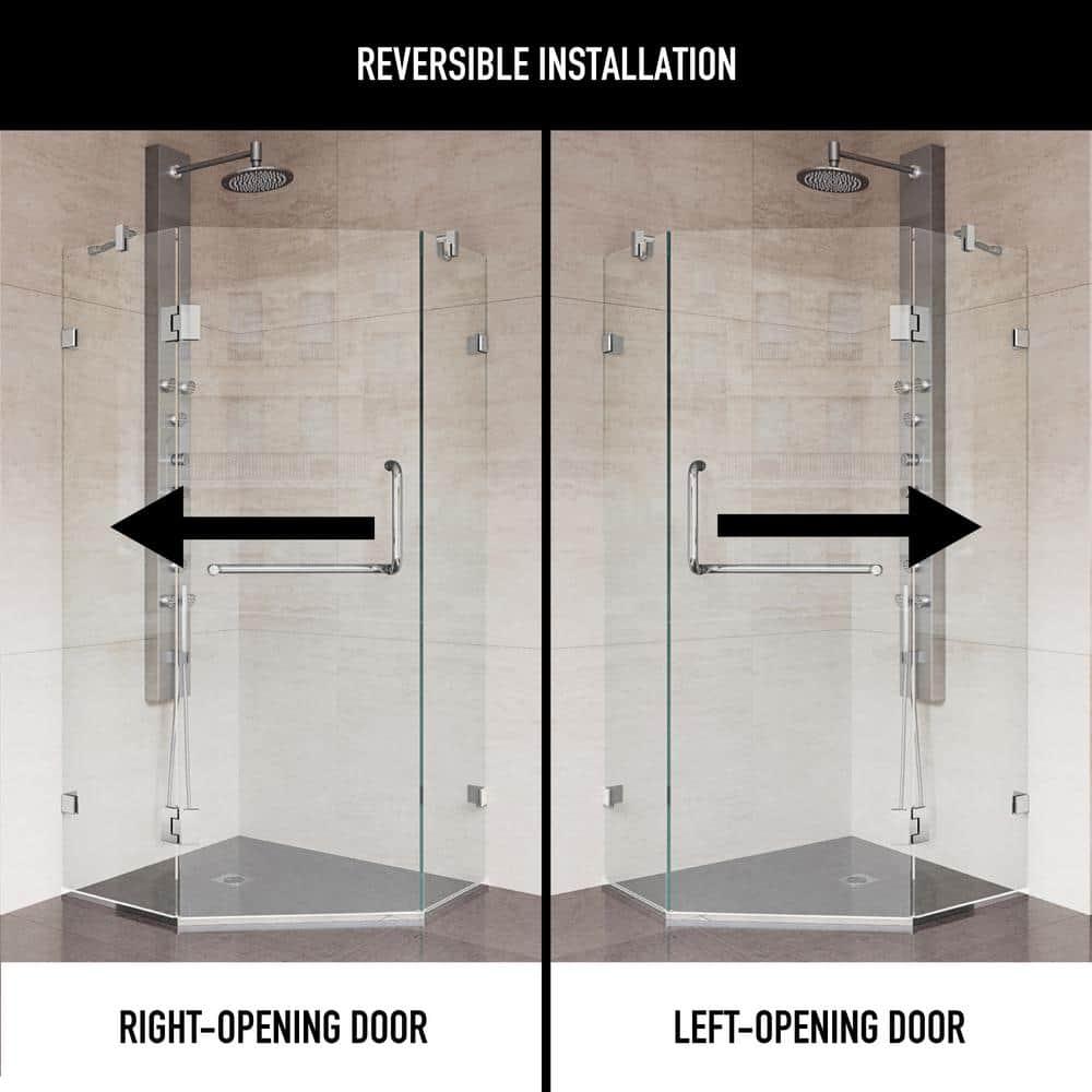 Piedmont 34" W x 34" D x 73" H Hinged Frameless Shower Enclosure with 3/8Clear Glass