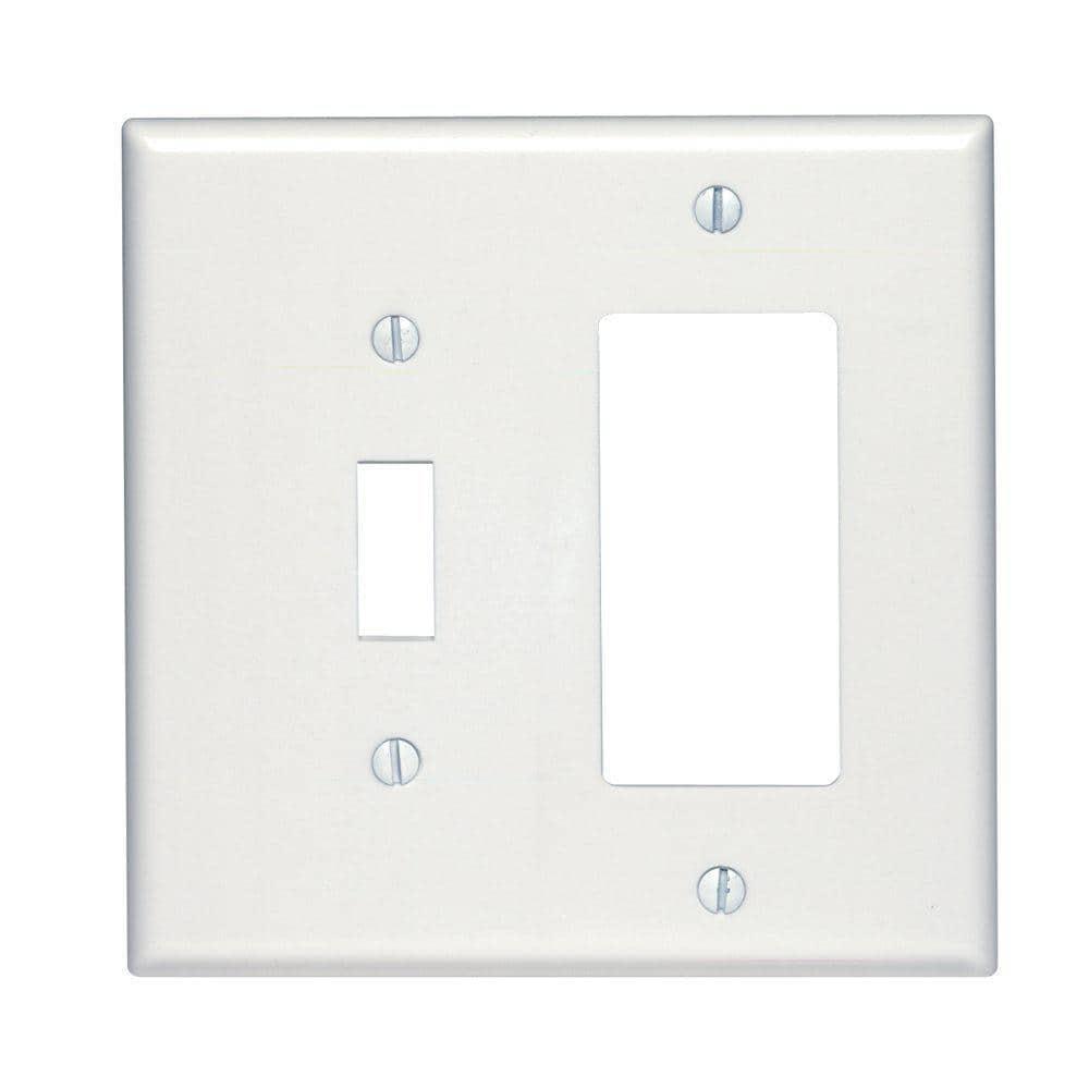 White Thermoset Plastic 2-Gang Toggle/Decora Wallplate