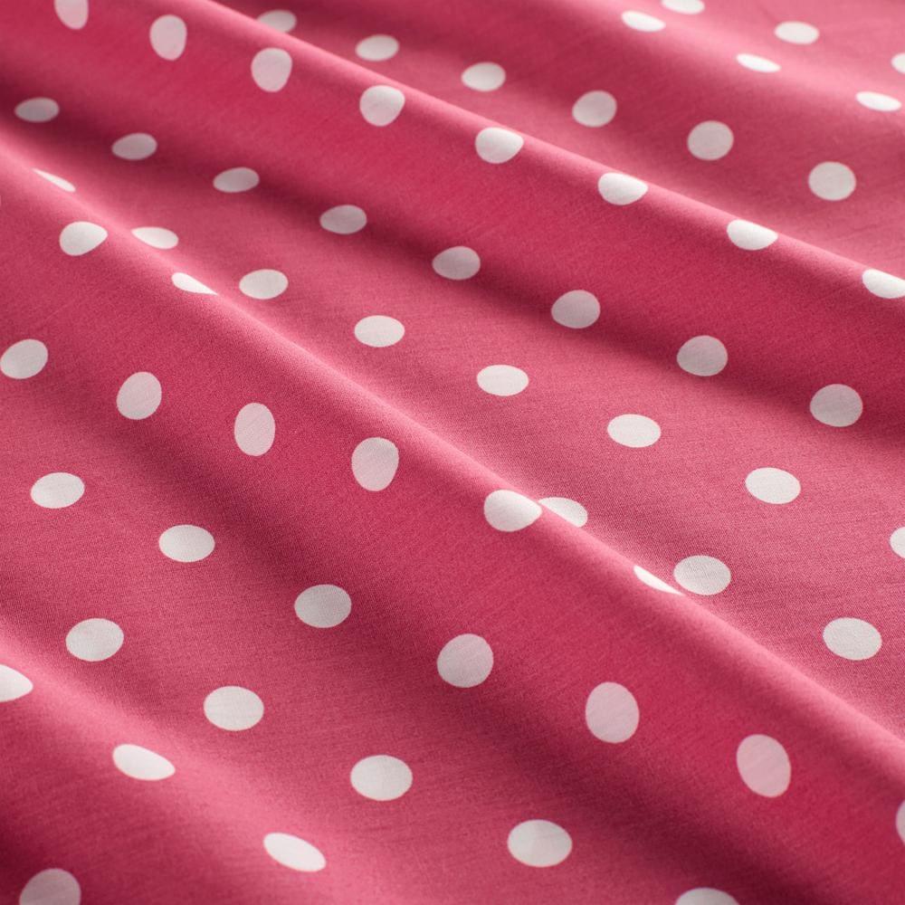 Queen Polka Dot Printed Cotton Sheet Set Dark Pink