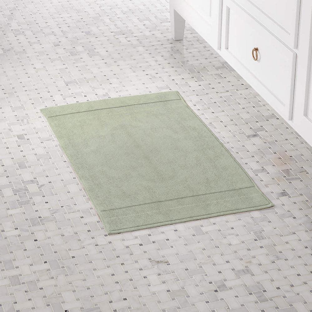 A1HC Feather Touch Quick Dry 20 in. x 33 in. Green Tint Solid 100% Organic Cotton 900 GSM Rectangle Bath Mat