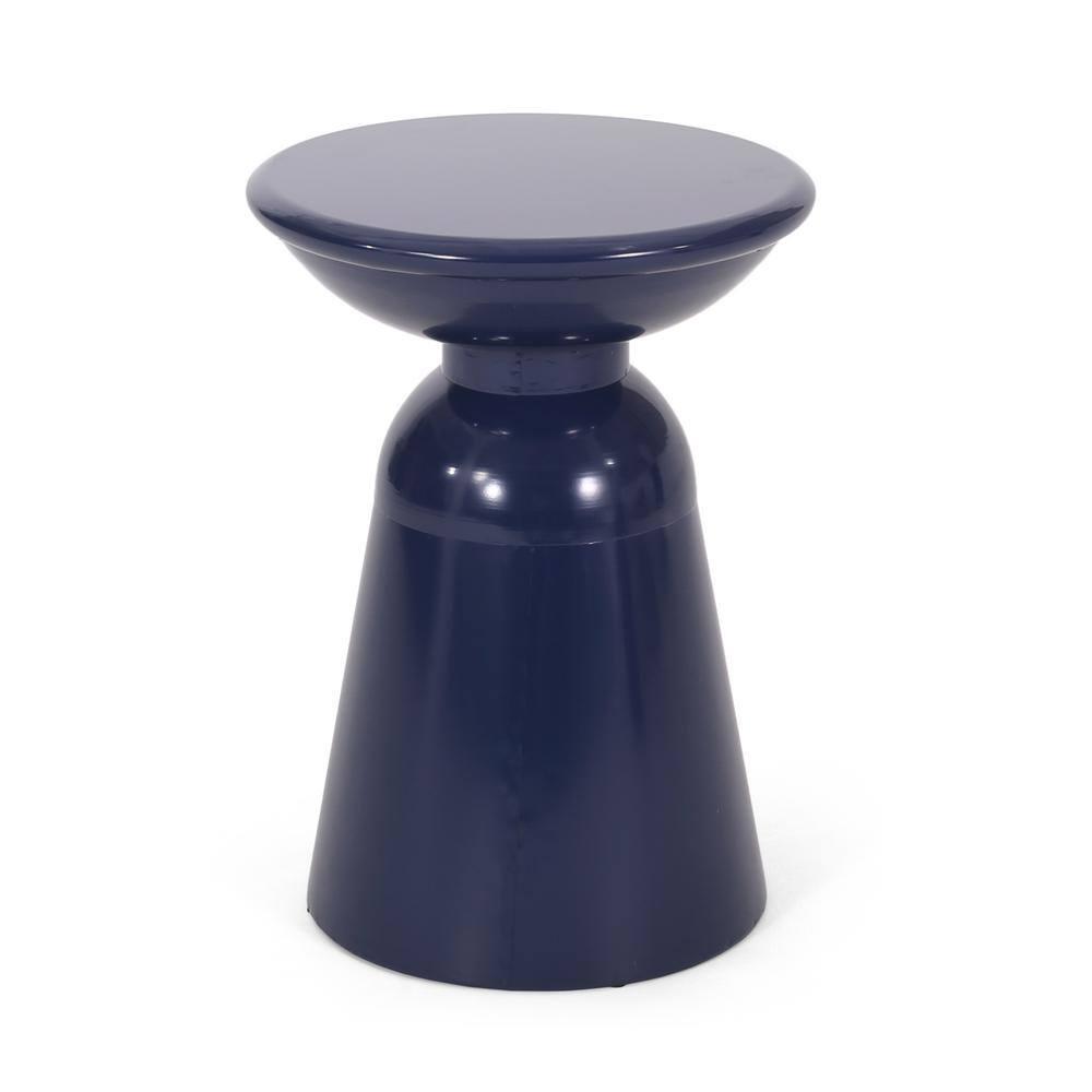 Aston Metal Outdoor Side Table, Navy Blue