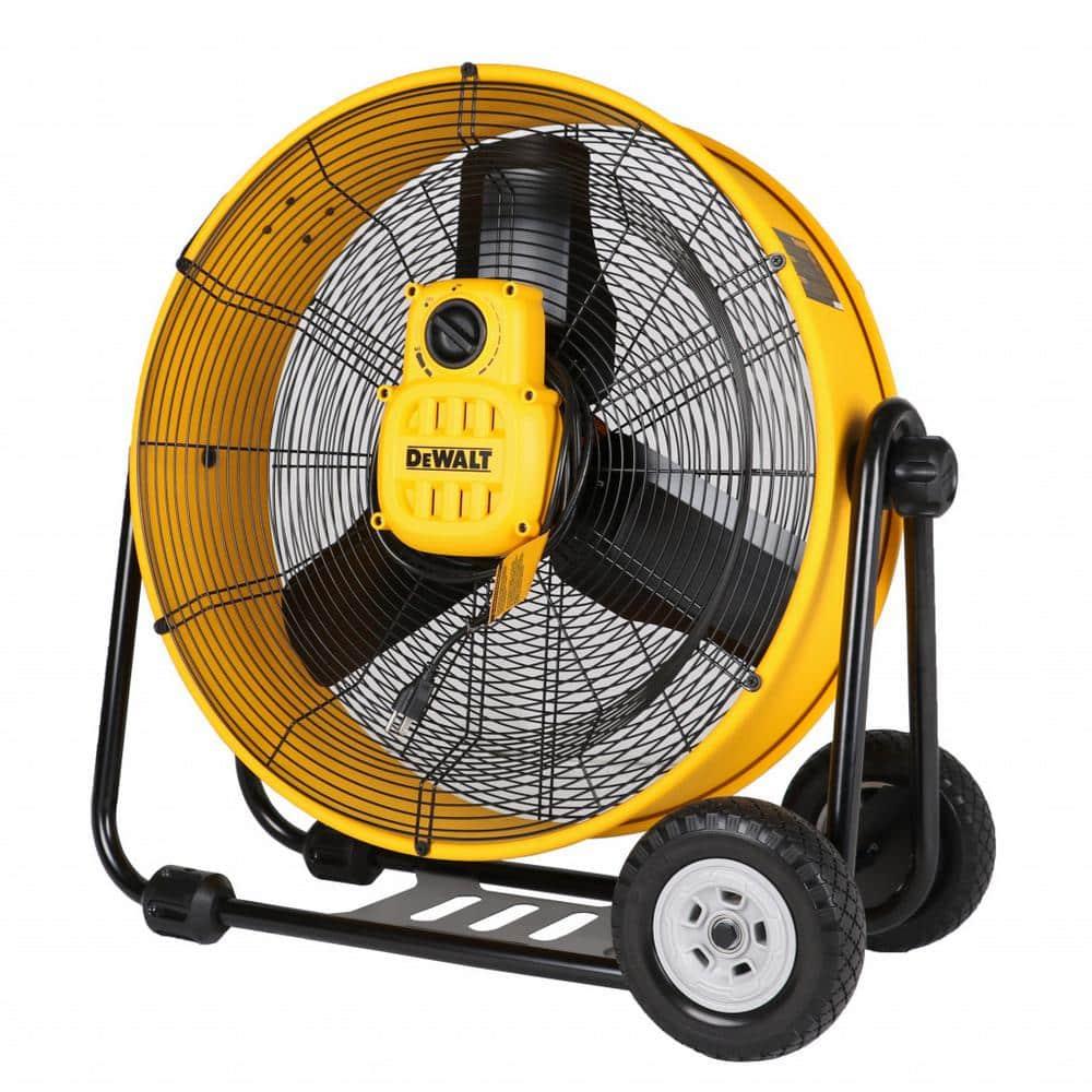 DEWALT DXF-2490 Rolling 24 inch Heavy-Duty Drum Fan, 12 ft Cord 6,500 CFM