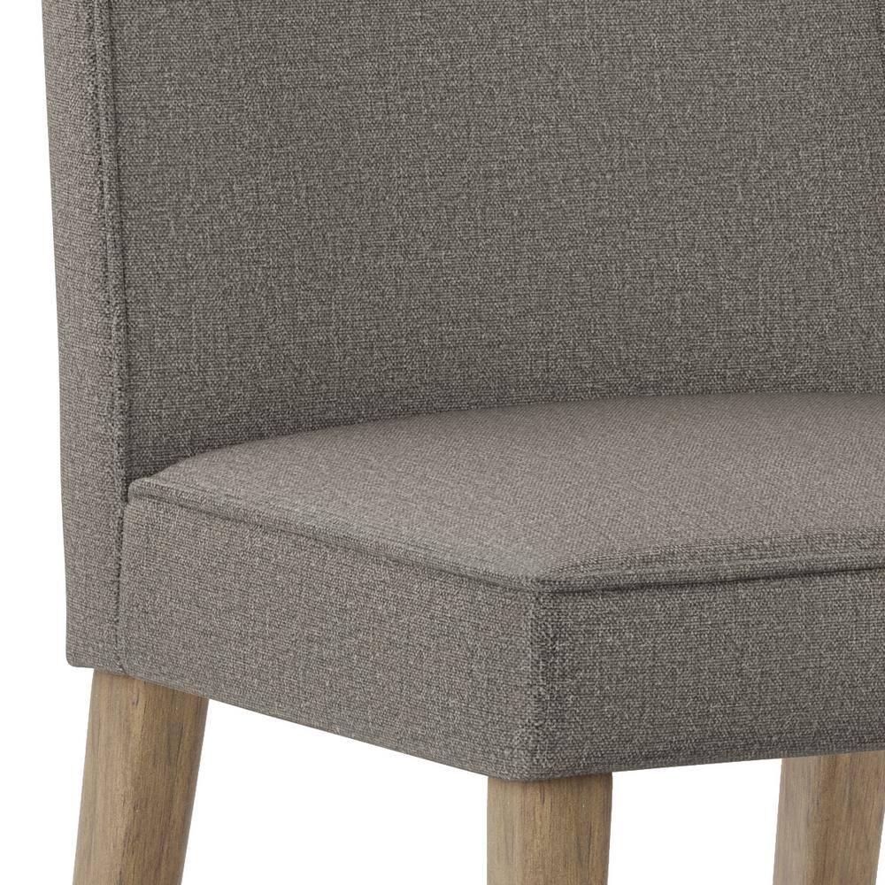 Simpli Home Bartow Woven Fabric Upholstered Dining Chair with Piping Detail in Contemporary Style (Set of 2) (Set of 2)