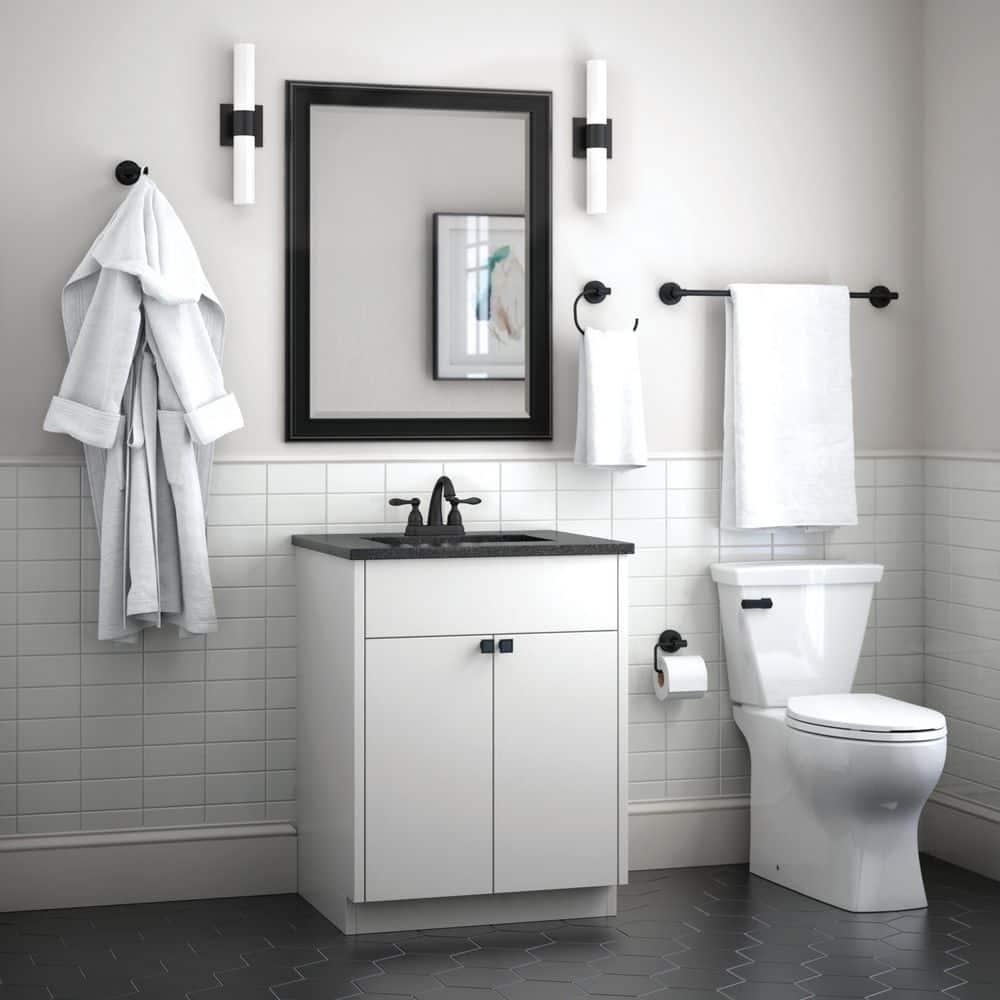 Voisin Round Open Towel Ring Bath Hardware Accessory in Matte Black