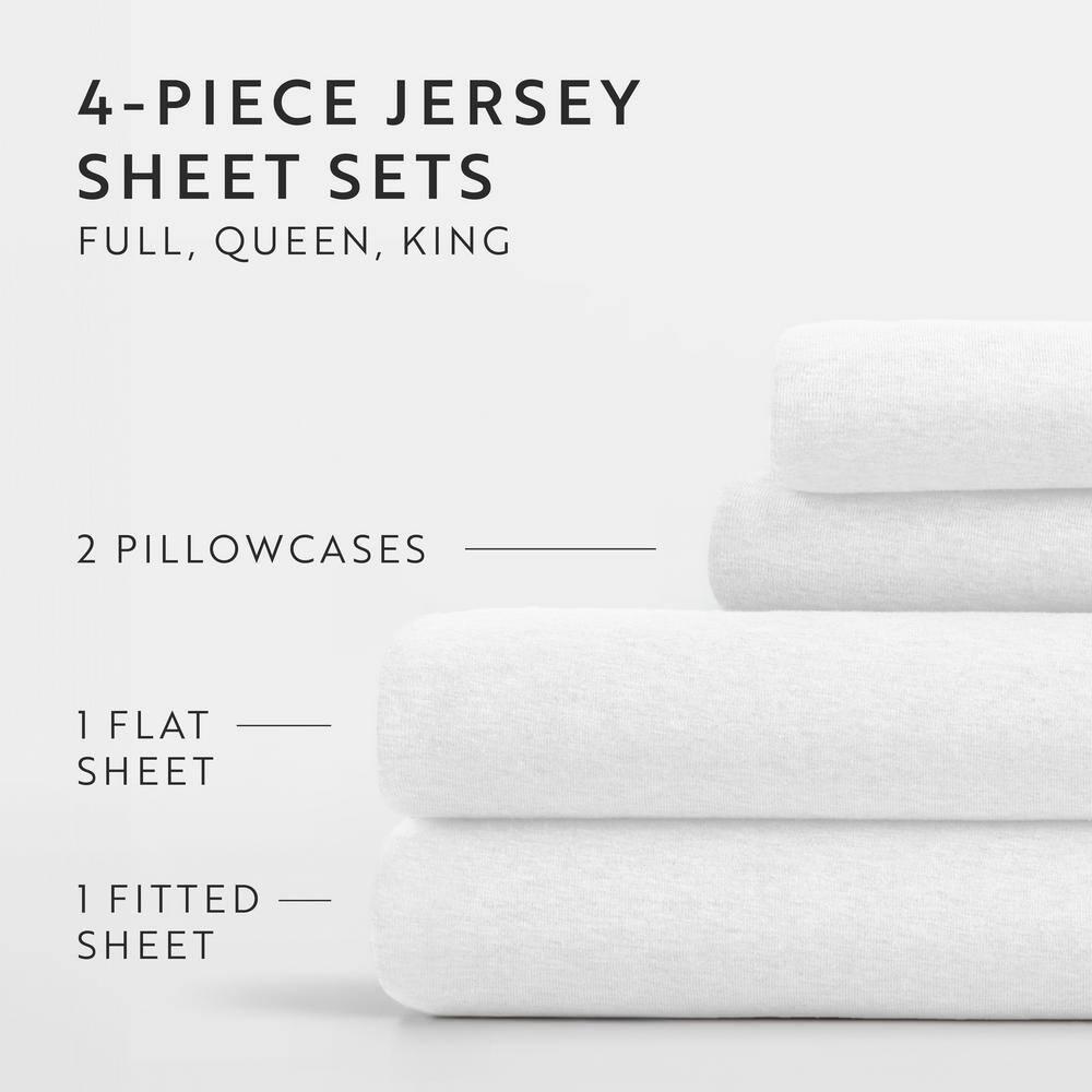 4 Piece 100% Cotton Jersey Knit Sheet Sets