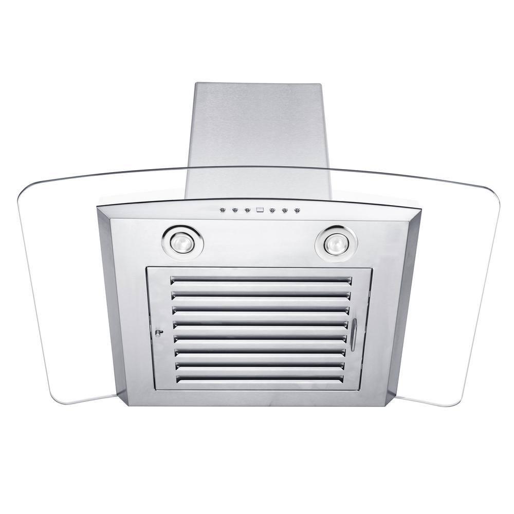ZLINE 36 in. Convertible Vent Wall Mount Range Hood in Stainless Steel & Glass (KZ-36)