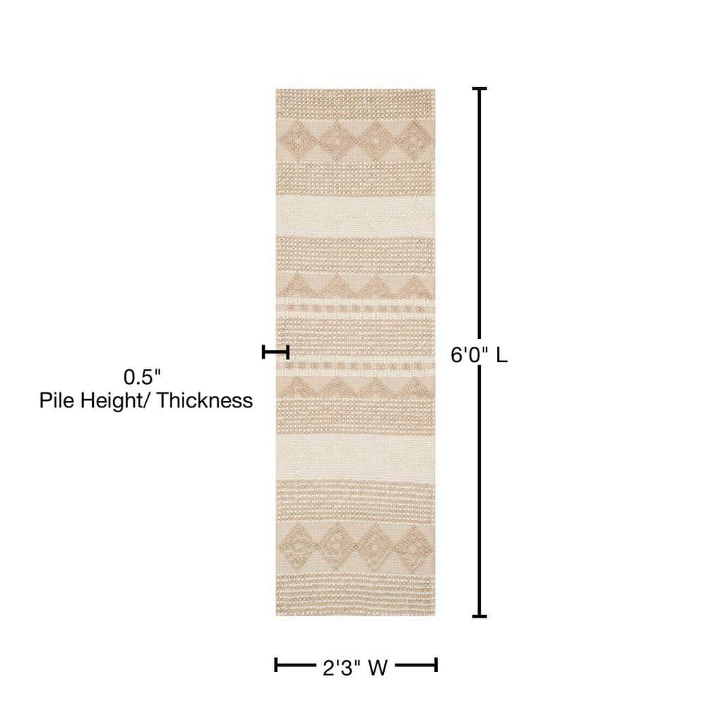 Winchester Geometric Hand-Woven Flatweave Wool/Cotton Beige/Ivory Area Rug