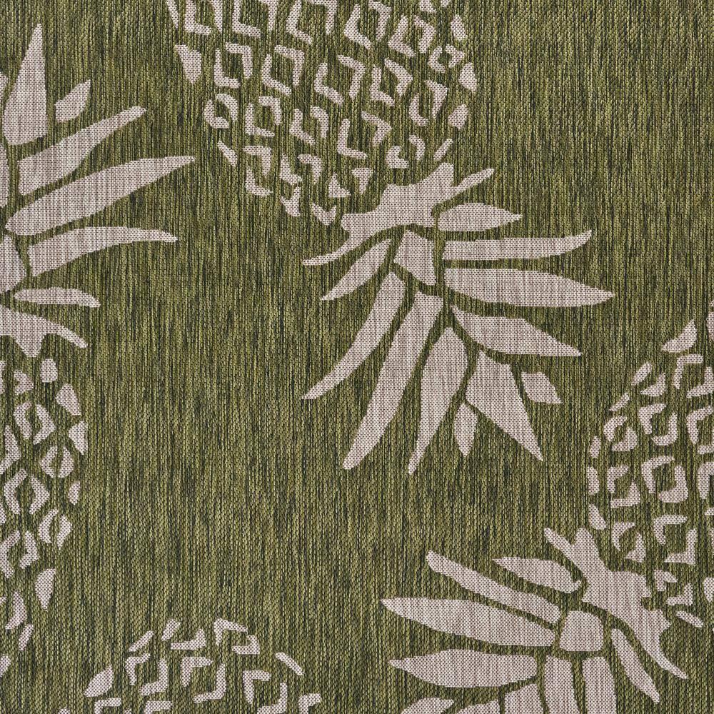 LR Home Camila 7'9" x 9'9", Beige/Green Pineapple Fade, Stain, and Moisture Resistant Indoor/Outdoor Area Rug