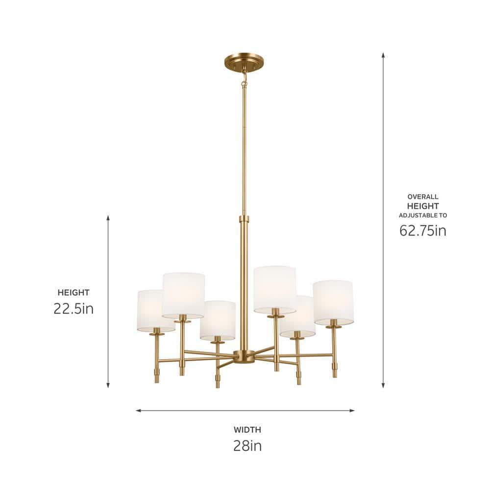 Kichler Lighting Ali 6 - Light Chandelier in  Brushed Natural Brass