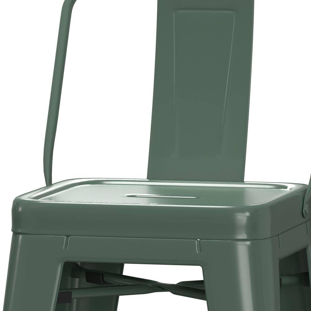 Simpli Home Rayne Metal Industrial Stool with Curved Back, Cross-Brace, and Footrest