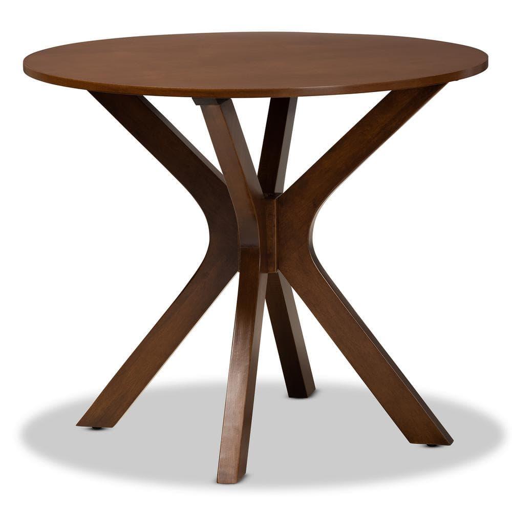 Mare 5-Piece Dark Brown Walnut Wood Geometric Dining Set