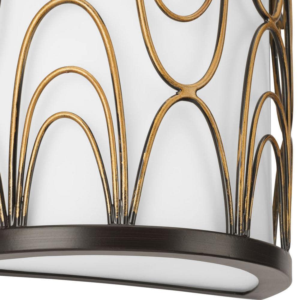 Progress Lighting Cirrine 1-Light Wall Sconce, Antique Bronze, Etched White Glass